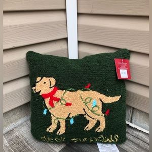 New Deck the paws throw pillow 14”x14”